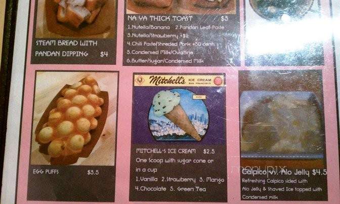 Na Ya Dessert House - San Francisco, CA menu_pic