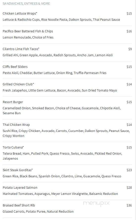 Marisol at the Cliffs - Pismo Beach, CA menu_pic
