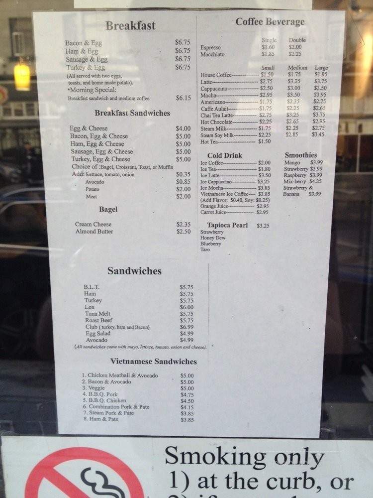 Fresh Brew Coffee - San Francisco, CA menu_pic