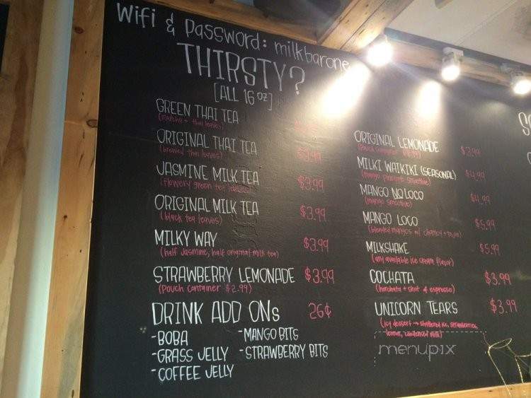 Milk Bar - Fountain Valley, CA menu_pic