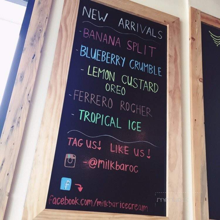 Milk Bar - Fountain Valley, CA menu_pic