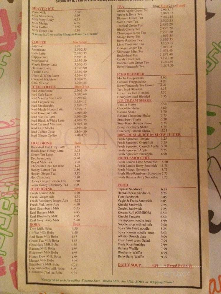 Spoon By H - Los Angeles, CA menu_pic