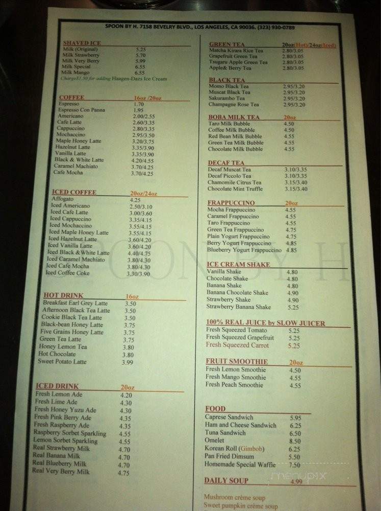 Spoon By H - Los Angeles, CA menu_pic