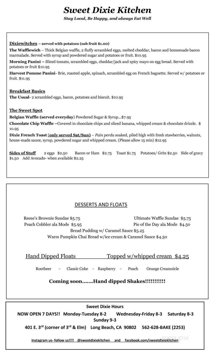 Sweet Dixie Kitchen - Long Beach, CA menu_pic