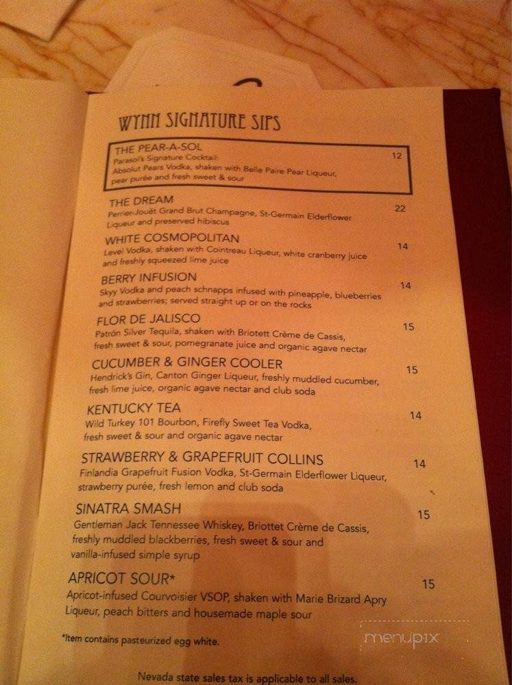 Parasol Up / Parasol Down - Las Vegas, NV menu_pic