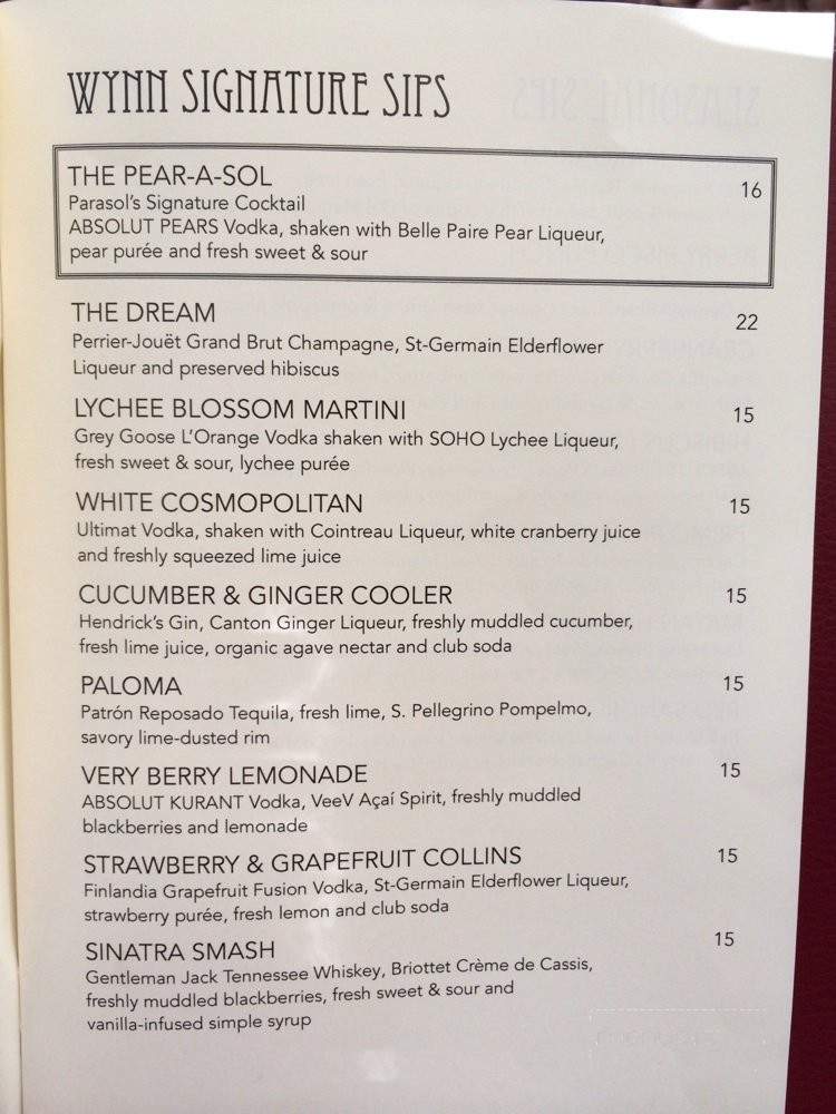 Parasol Up / Parasol Down - Las Vegas, NV menu_pic