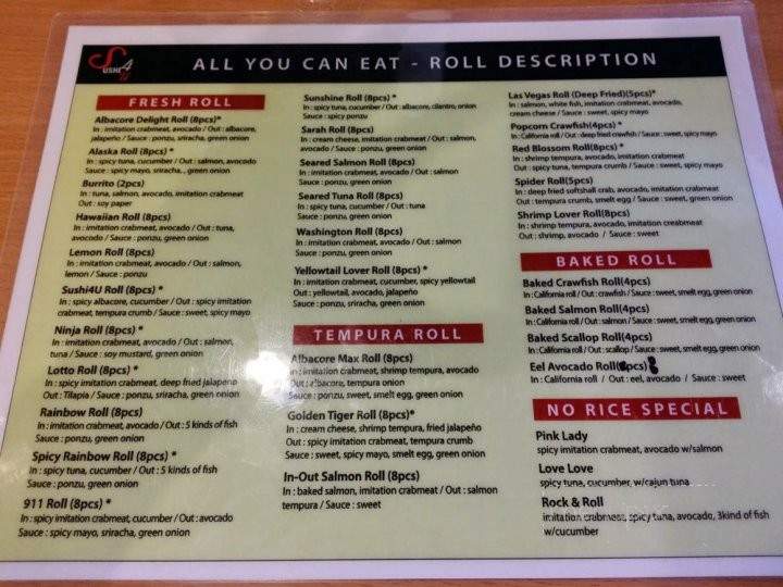 Sushi4u - Fullerton, CA menu_pic
