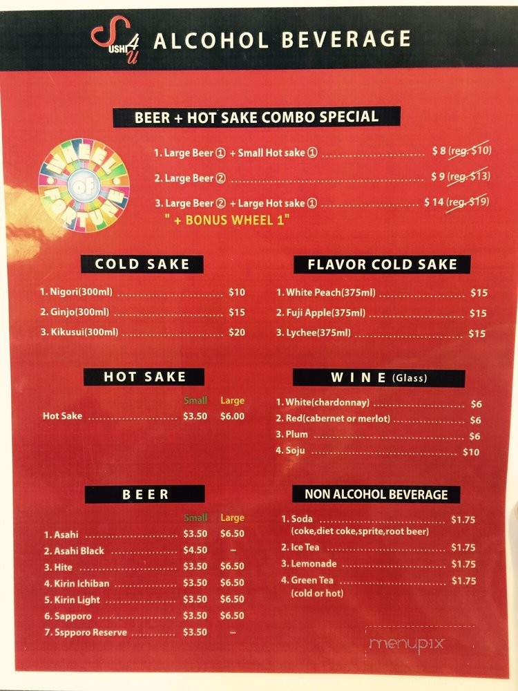 Sushi4u - Fullerton, CA menu_pic
