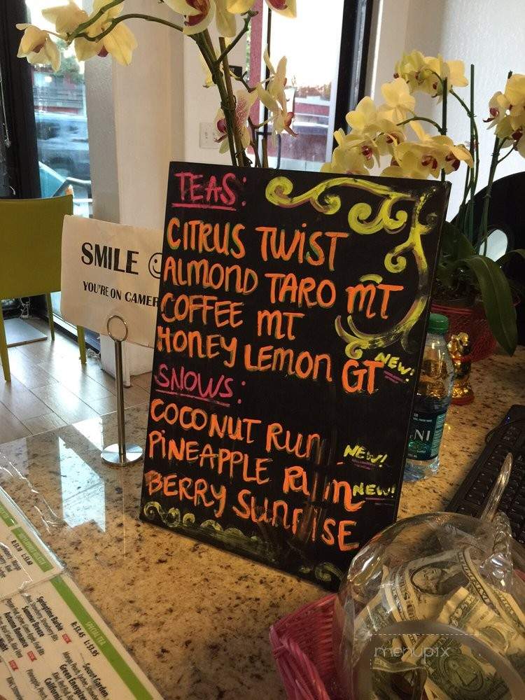 The Tea Zone & Fruit Bar - San Jose, CA menu_pic
