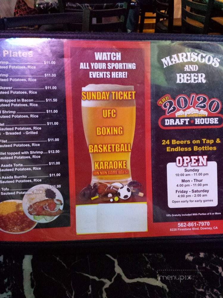 The 20/20 Draft House - Downey, CA menu_pic