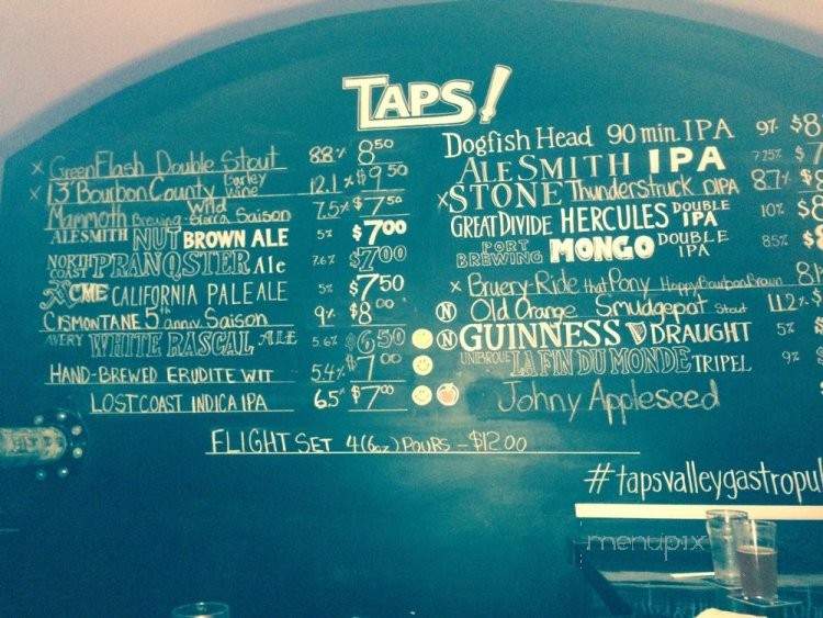 Taps Valley Gastropub - Northridge, CA menu_pic