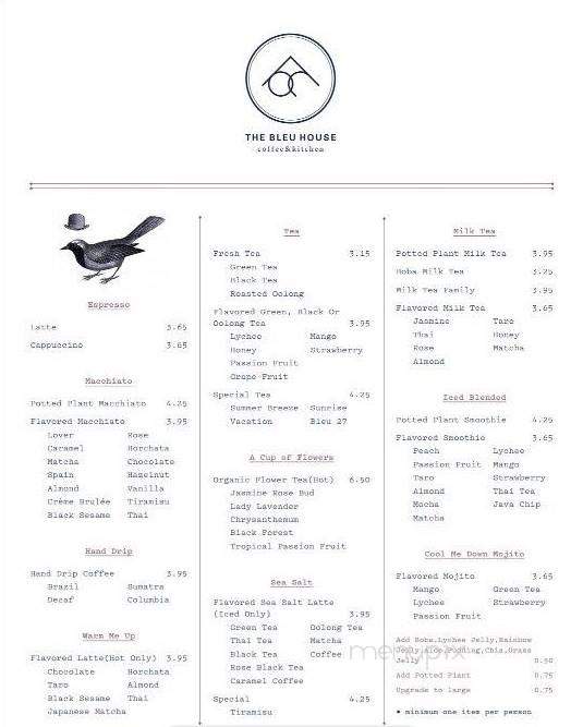 The Bleu House - Hacienda Heights, CA menu_pic
