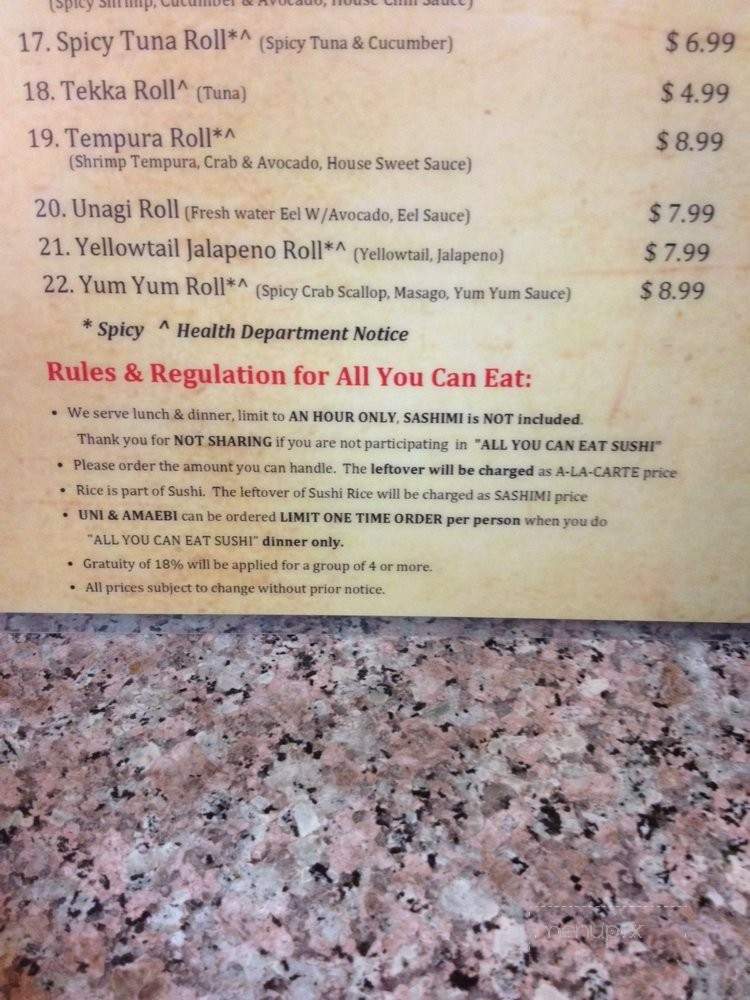 Sake Roll Sushi Bar - Glendora, CA menu_pic