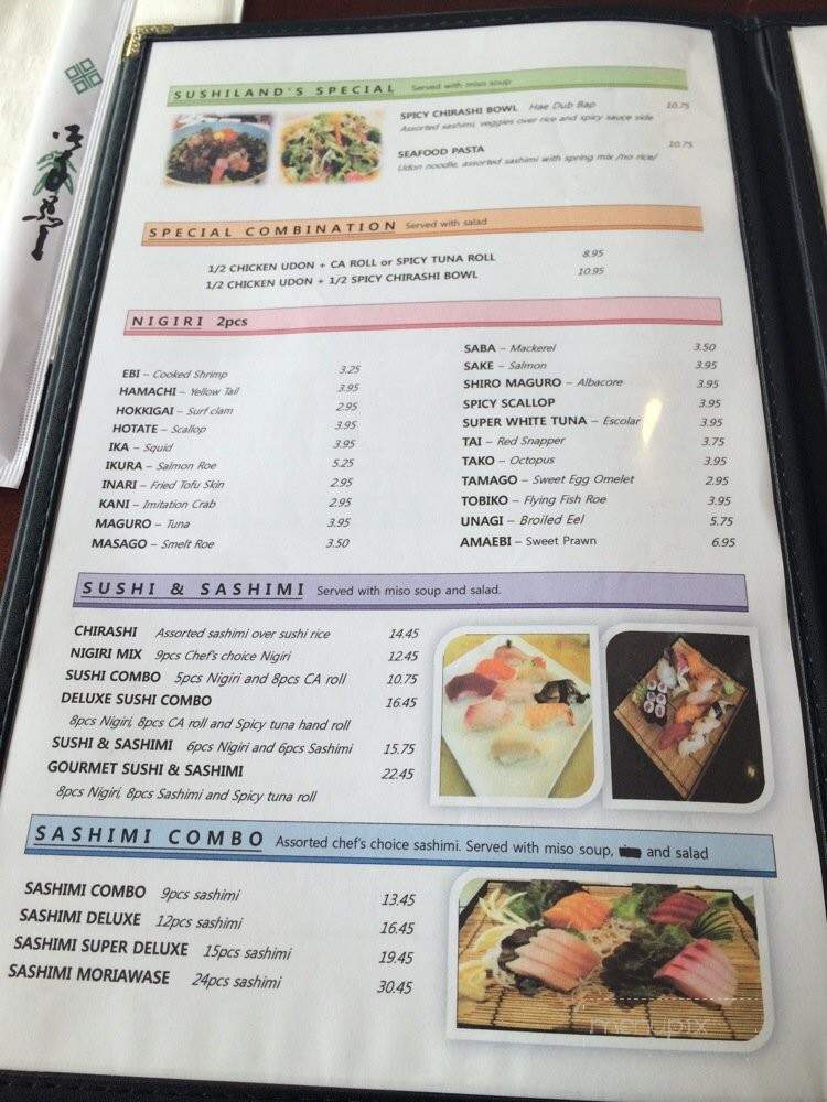 Sushiland - Hayward, CA menu_pic