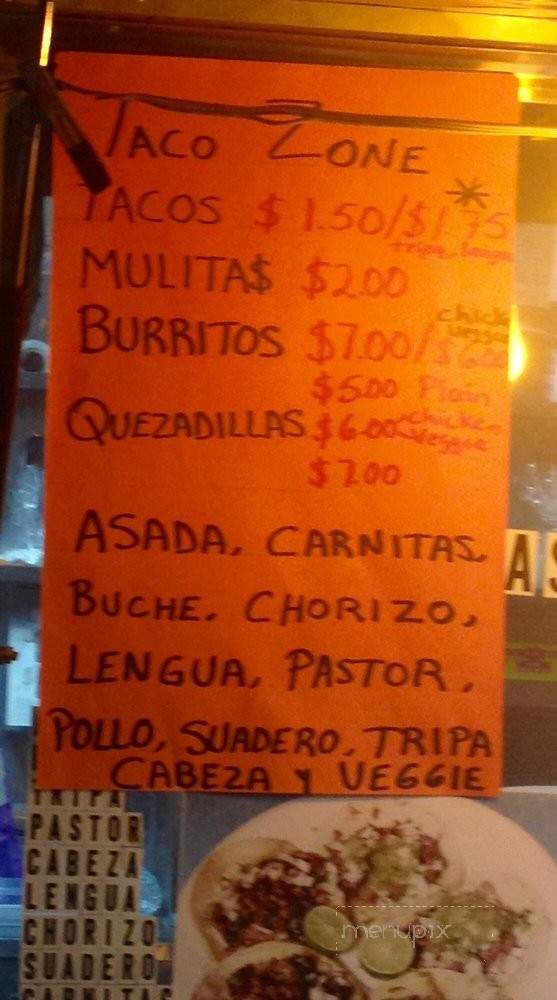 Taco Zone Truck - Los Angeles, CA menu_pic