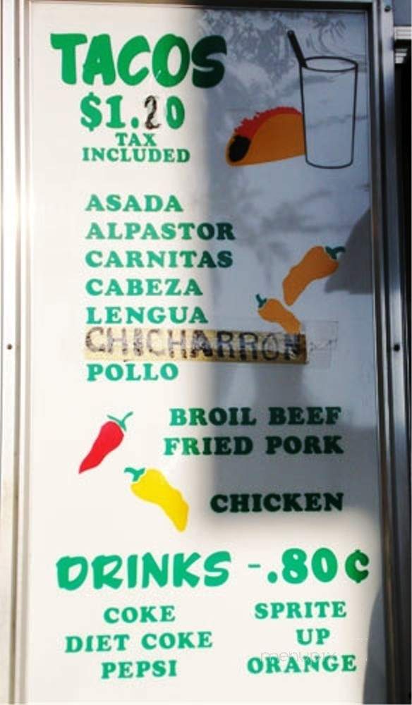 El Taquito Mexicano Truck - Pasadena, CA menu_pic