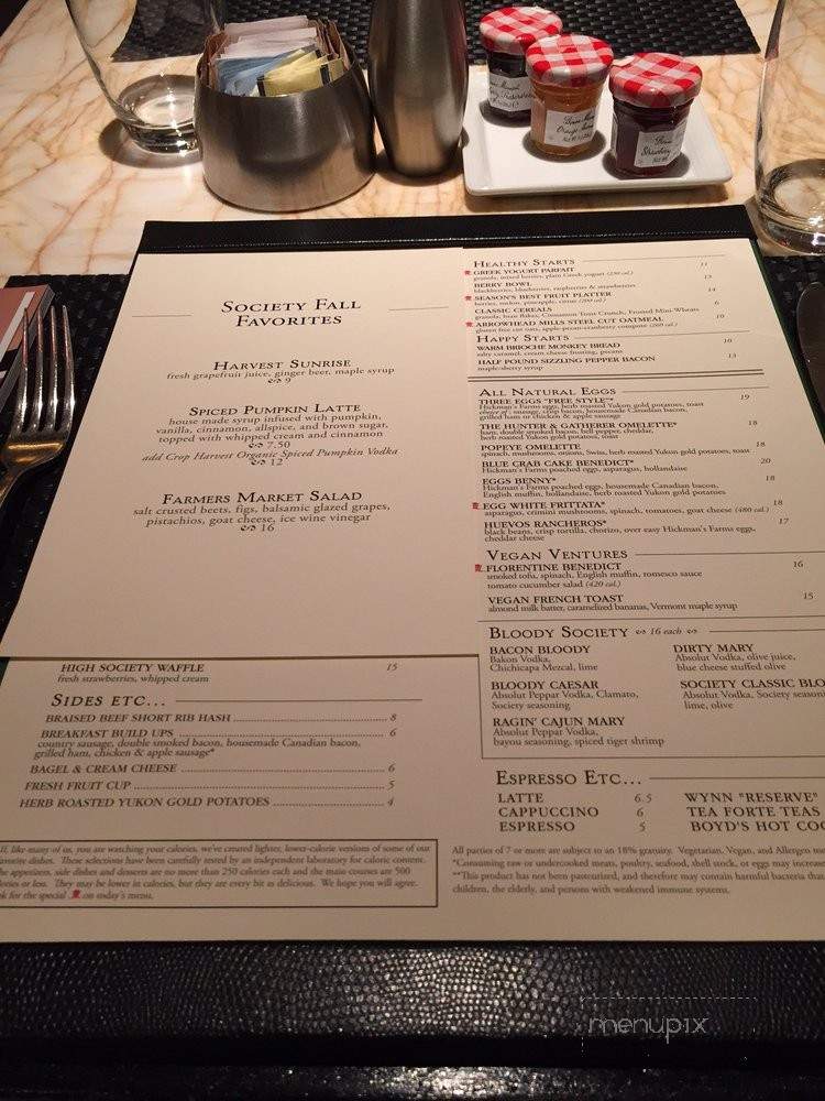 Society Cafe Encore - Las Vegas, NV menu_pic