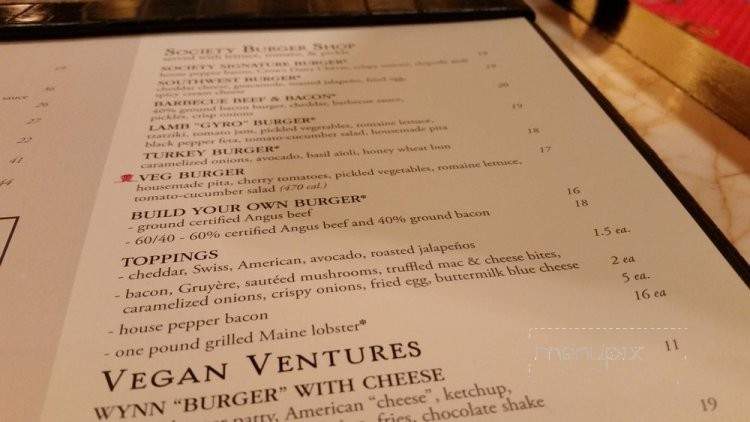 Society Cafe Encore - Las Vegas, NV menu_pic