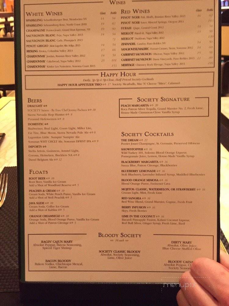 Society Cafe Encore - Las Vegas, NV menu_pic