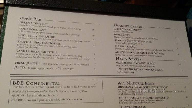 Society Cafe Encore - Las Vegas, NV menu_pic