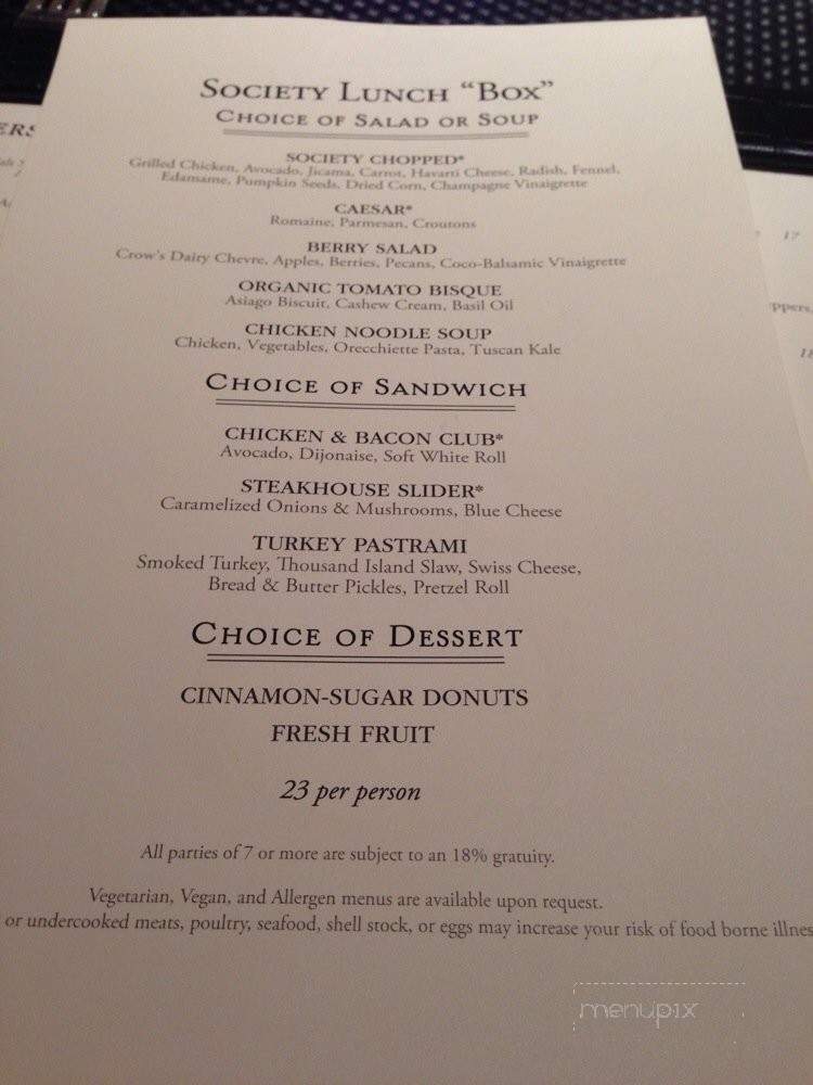 Society Cafe Encore - Las Vegas, NV menu_pic
