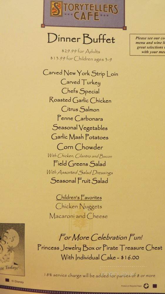 Storytellers Cafe - Anaheim, CA menu_pic
