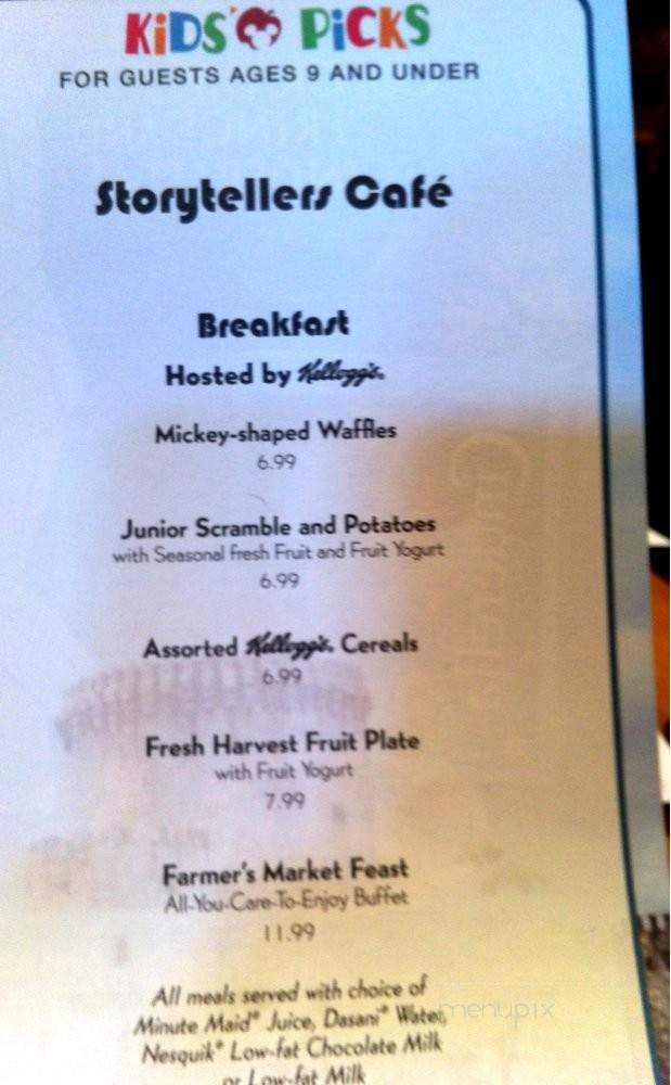 Storytellers Cafe - Anaheim, CA menu_pic
