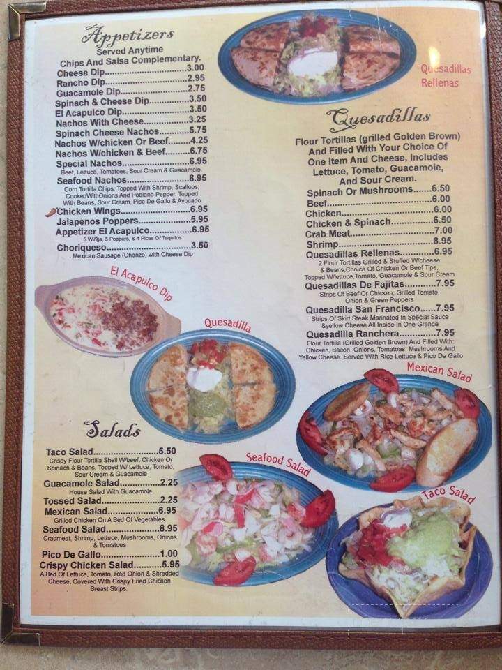 El Acapulco Mexican Restaurant - Granite Quarry, NC menu_pic