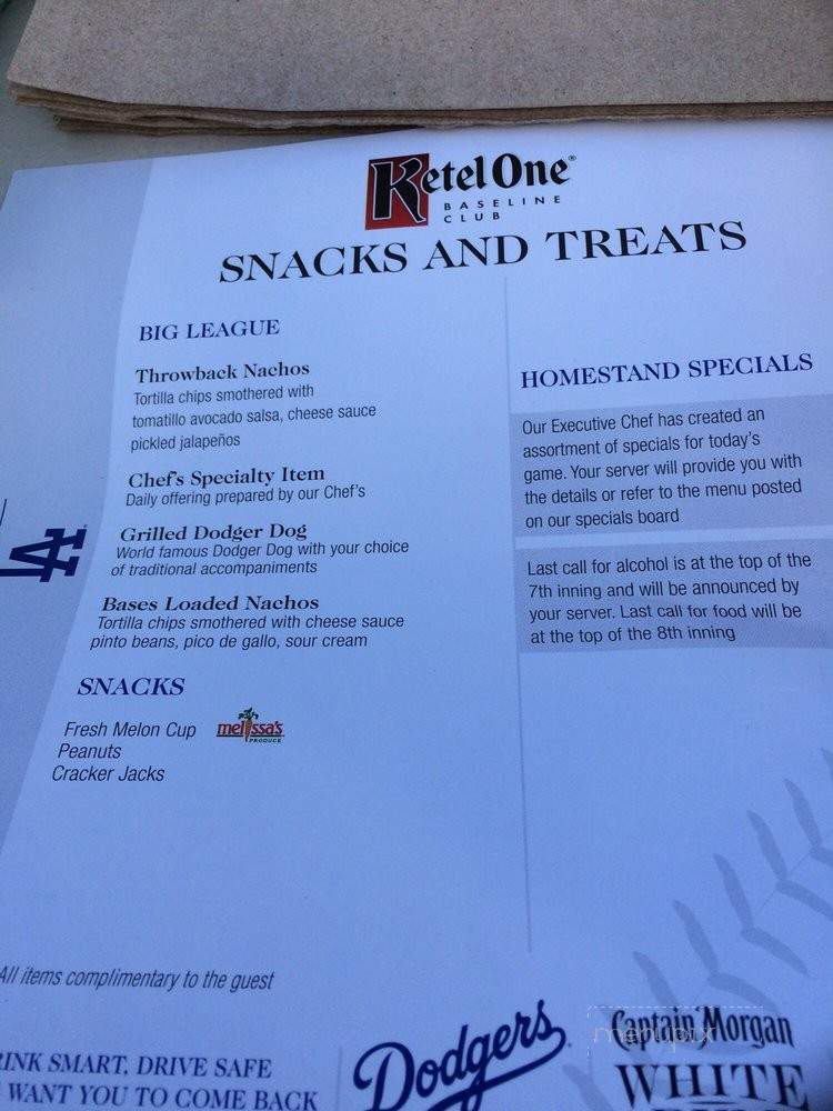 Dodger Stadium All-You-Can-Eat Right Field Pavilion - Los Angeles, CA menu_pic