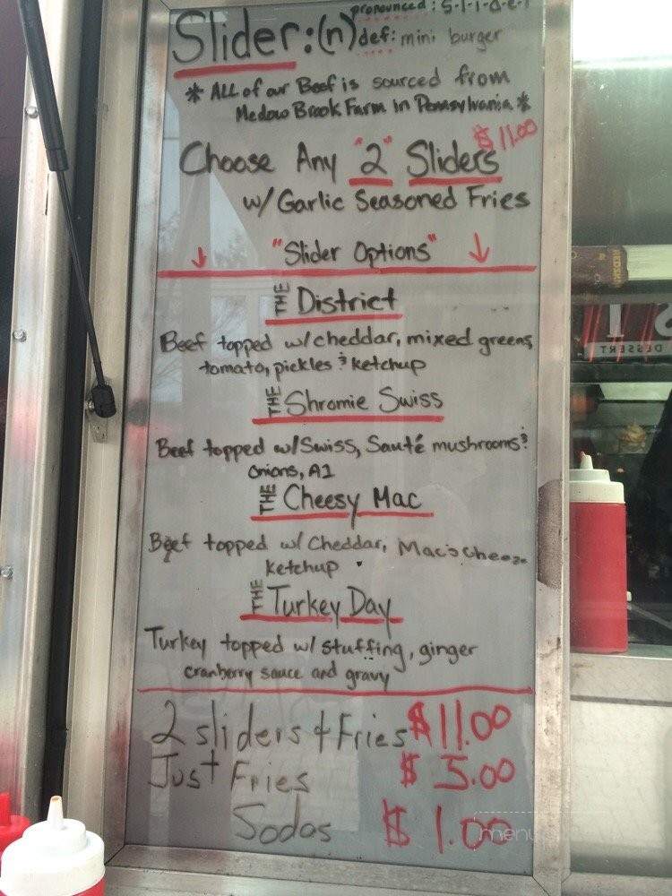 DC Sliders Truck - Washington, DC menu_pic