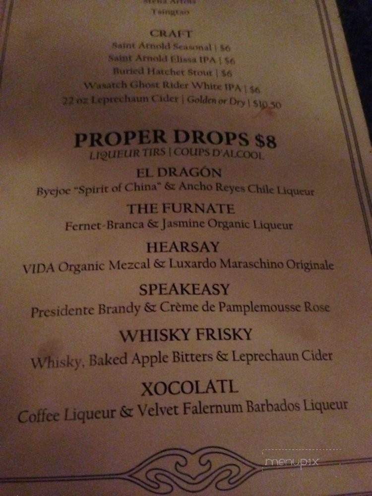 1919 Wine & Mixology - Houston, TX menu_pic