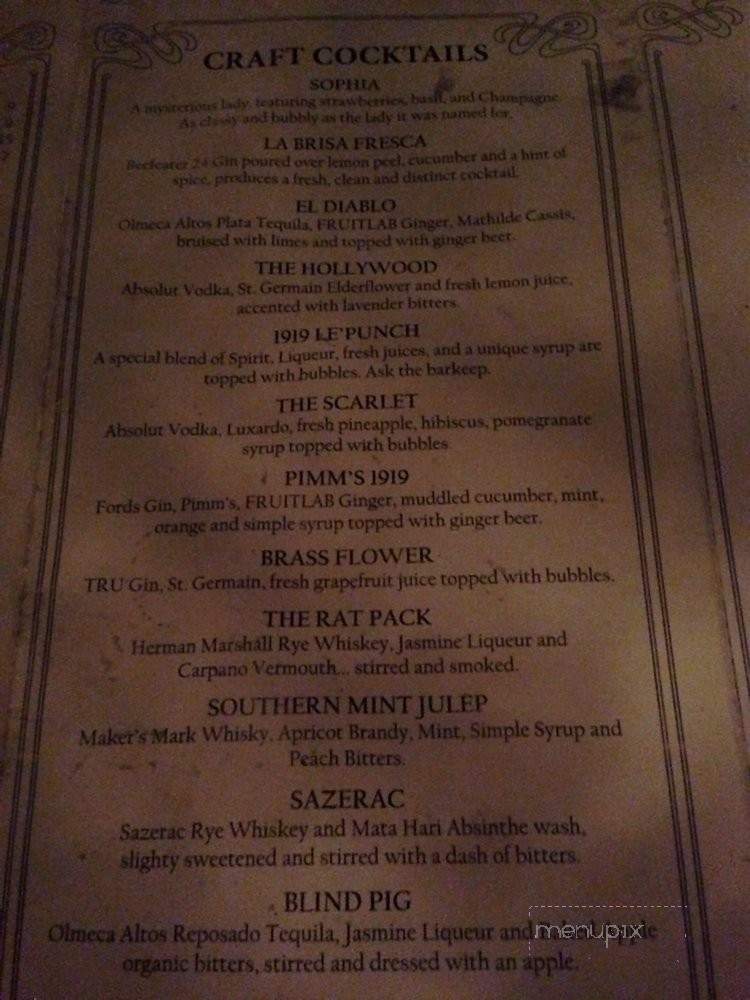 1919 Wine & Mixology - Houston, TX menu_pic