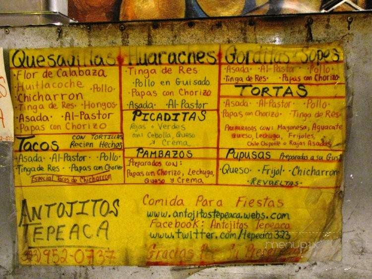 Antojitos Tepeaca - Los Angeles, CA menu_pic