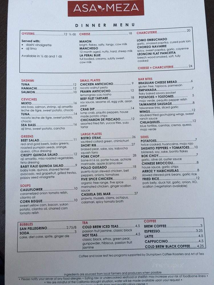 Asa Meza - Los Angeles, CA menu_pic