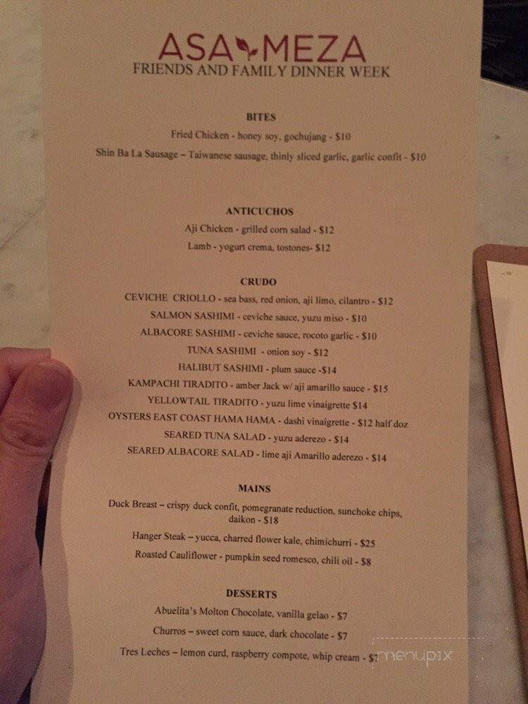 Asa Meza - Los Angeles, CA menu_pic