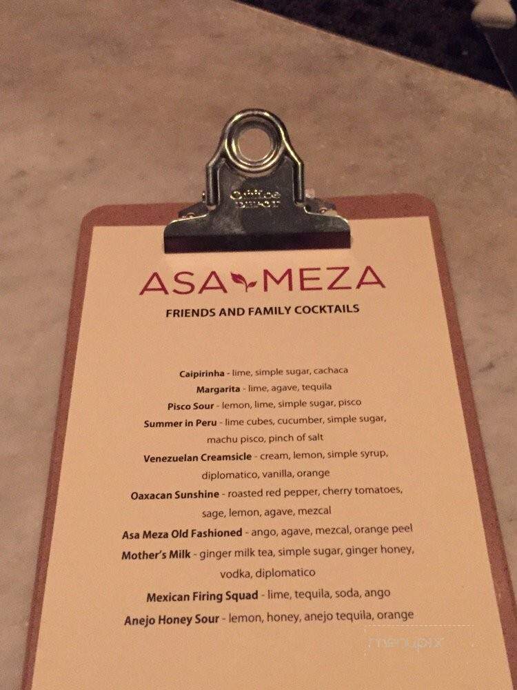 Asa Meza - Los Angeles, CA menu_pic