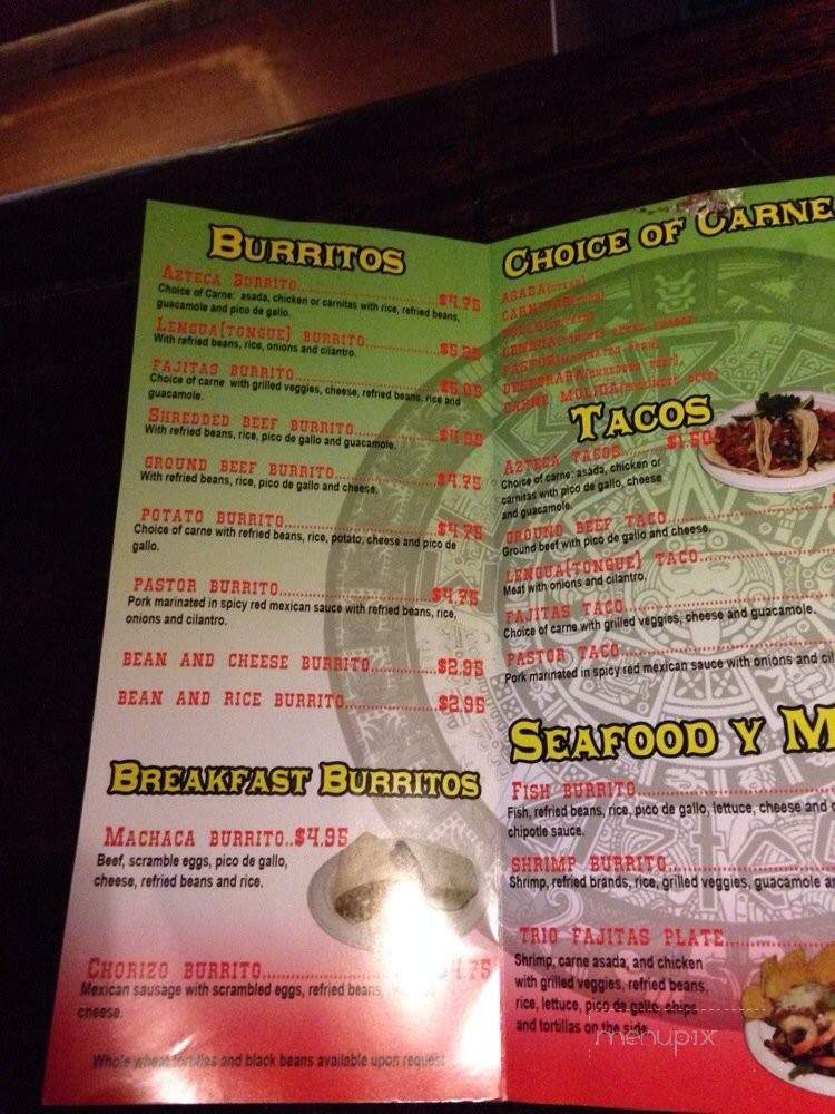 El Burrito Azteca - Portland, OR menu_pic