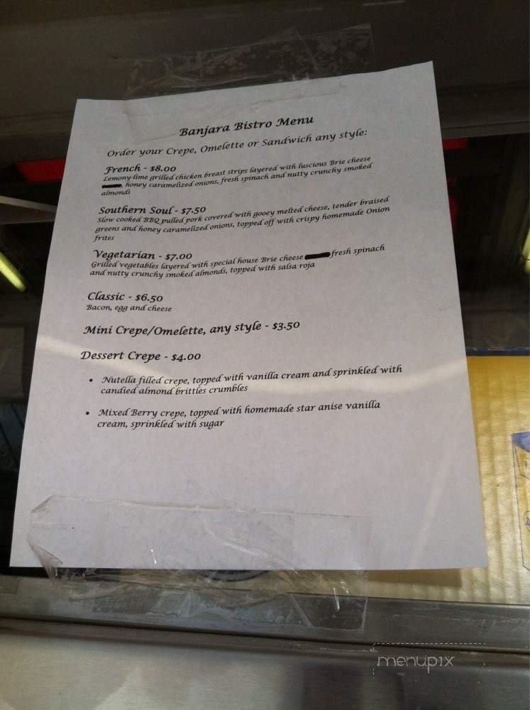Banjara Bistro Truck - Santa Clara, CA menu_pic