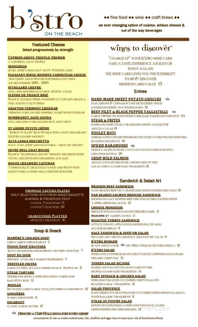 b'stro on the beach - Fort Lauderdale, FL menu_pic