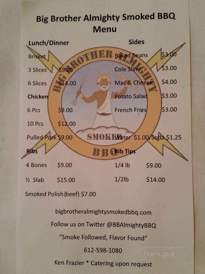 Big Brother Almighty - Minneapolis, MN menu_pic