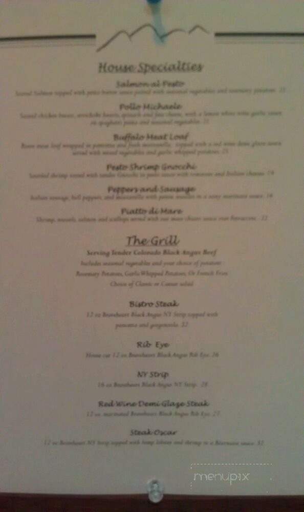 Bistro On The Peak - Parker, CO menu_pic