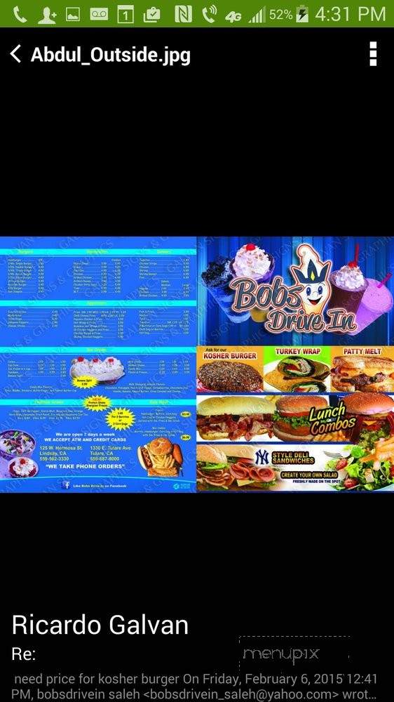 /250266917/Bobs-Drive-In-Menu-Tulare-CA - Tulare, CA