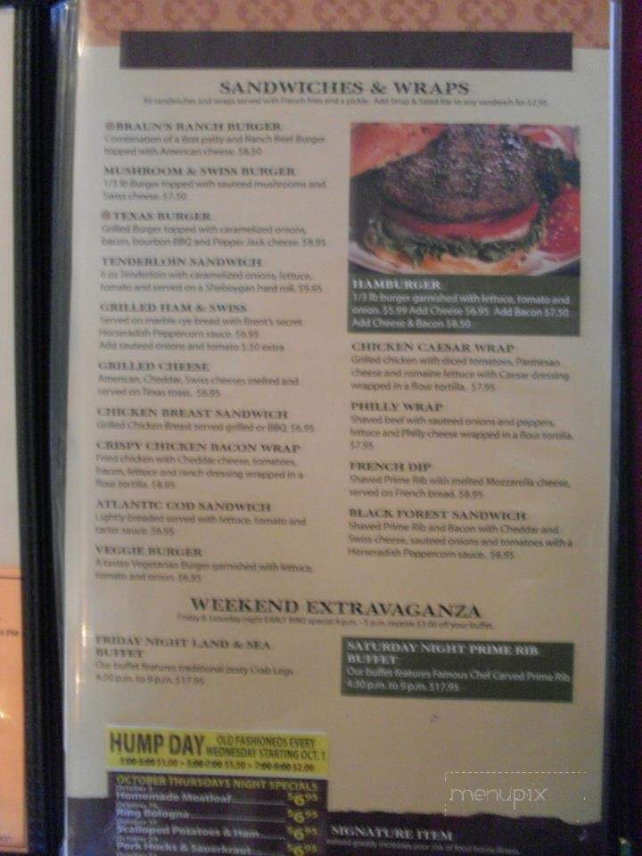 Braun's Ranch - Elkhart Lake, WI menu_pic