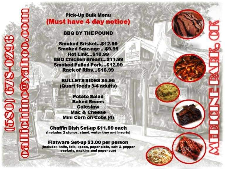 Bullets Burgers and BBQ - Medicine Park, OK menu_pic