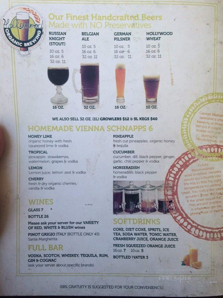 Hollywood brewery com. - Fort Lauderdale, FL menu_pic