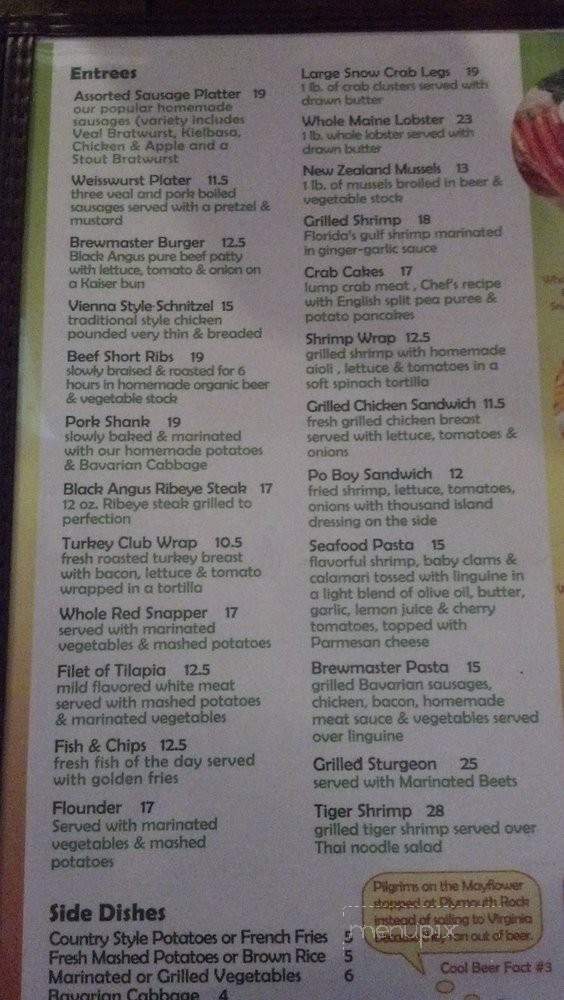 Hollywood brewery com. - Fort Lauderdale, FL menu_pic