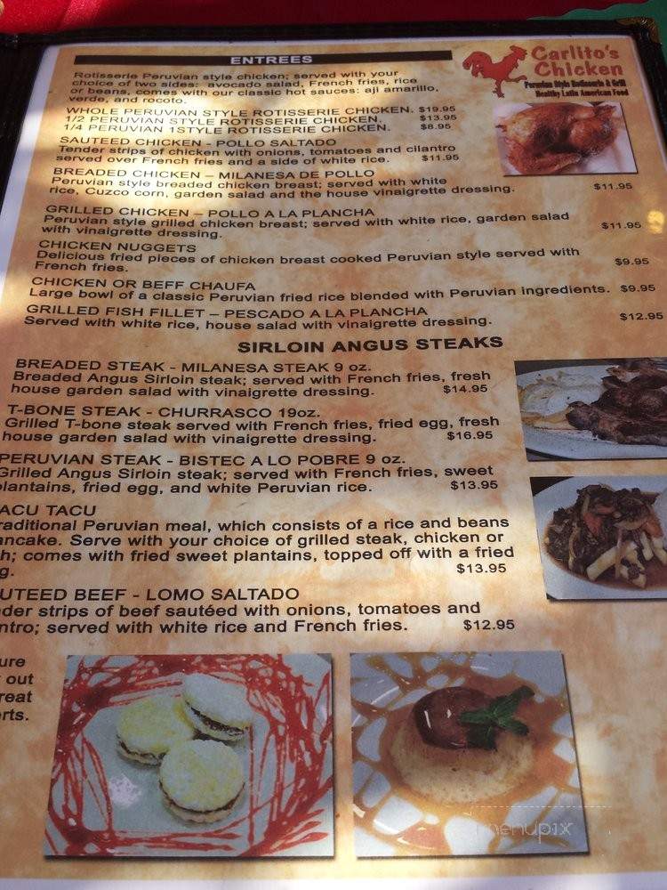 Carlito's Chicken - San Jose, CA menu_pic