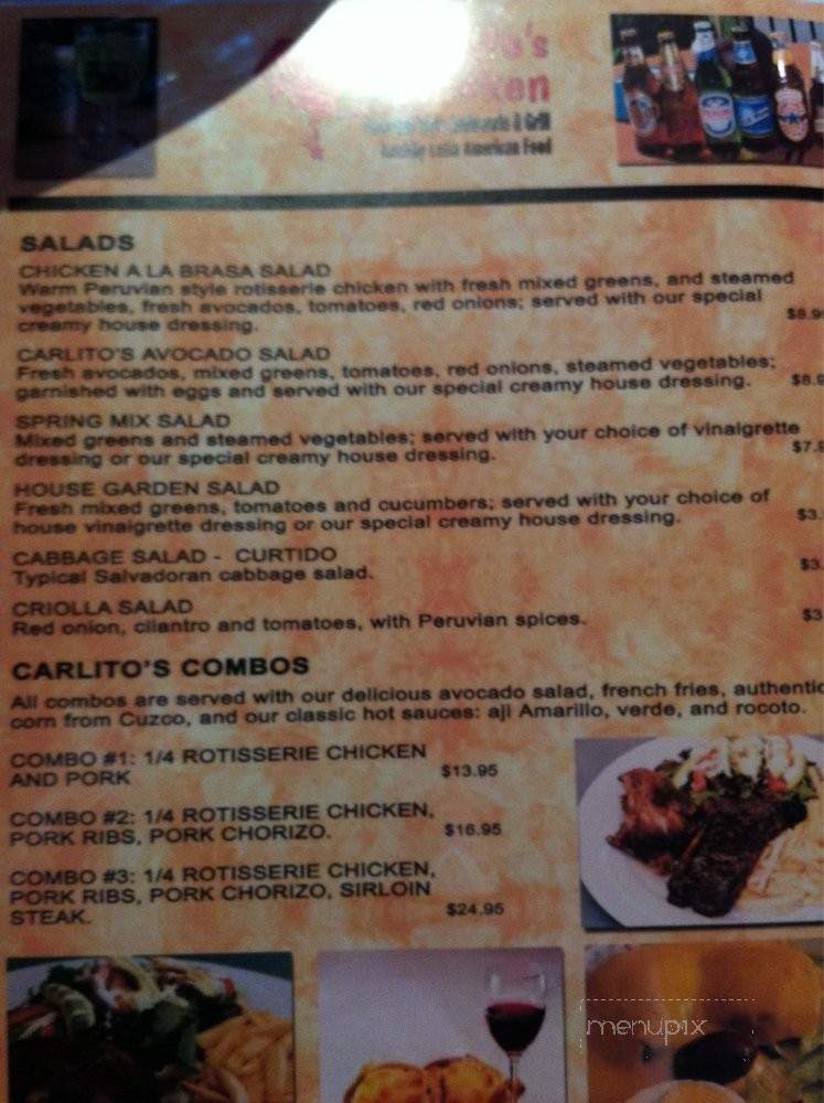 Carlito's Chicken - San Jose, CA menu_pic