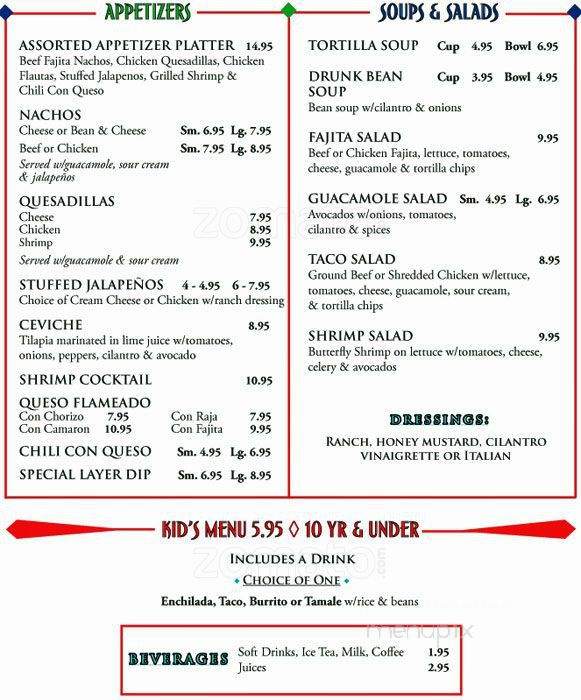 Casa Cha Cha - Richardson, TX menu_pic
