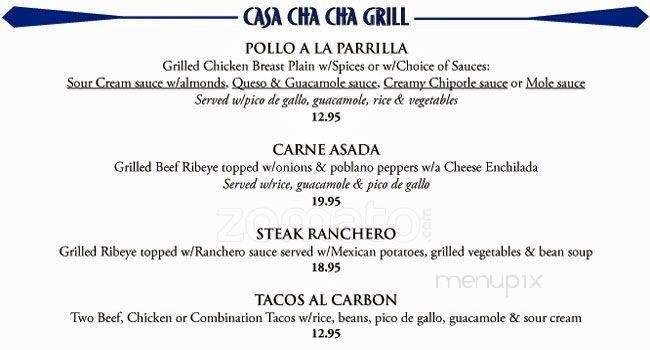 Casa Cha Cha - Richardson, TX menu_pic
